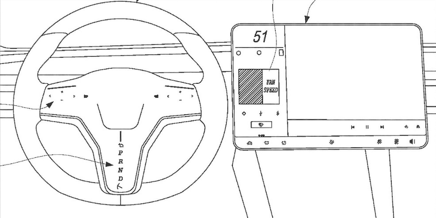 特斯拉新专利曝光 方向盘底部显示挡位