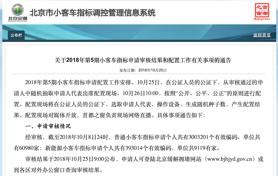 北京新能源汽车指标申请人数超39万 排号到8年后