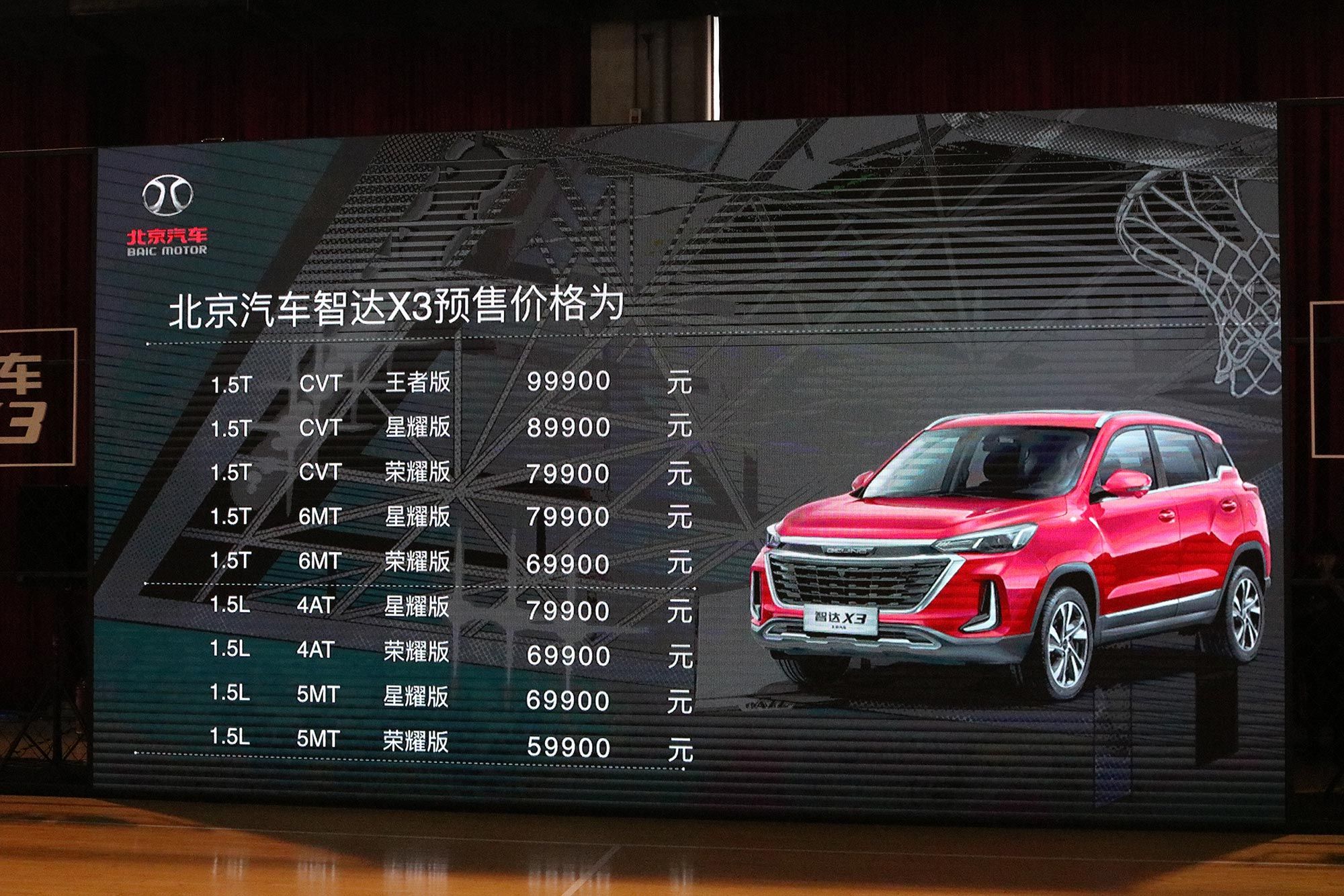 售6.99-9.99万元 北京汽车智达X3开启预售