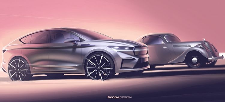 斯柯达发布纯电动轿跑车设计图 实车将于本月末全球首秀