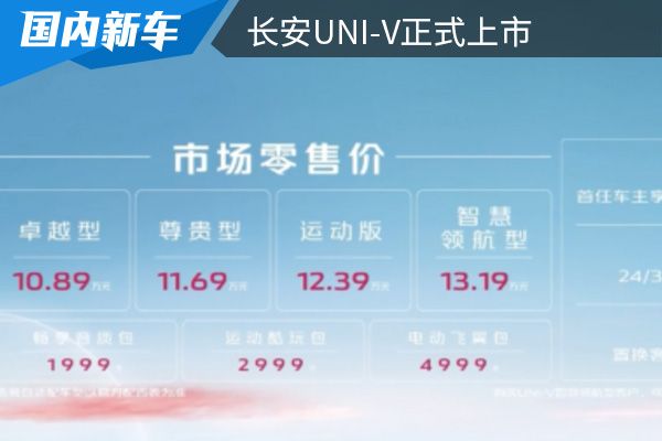 售价为10.89-13.19万元 长安UNI-V正式上市 
