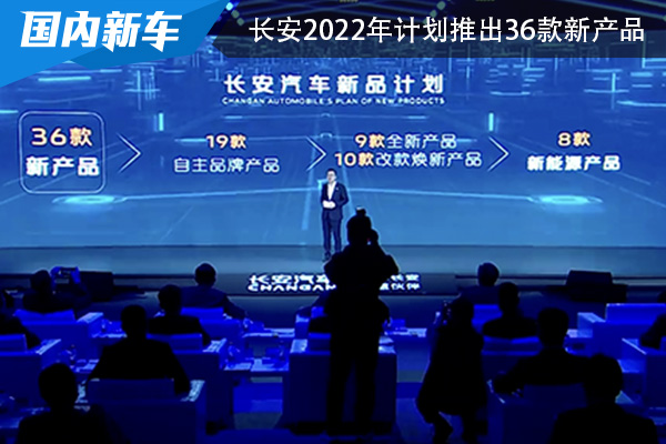 长安最新产品规划：2022年推出36款新产品