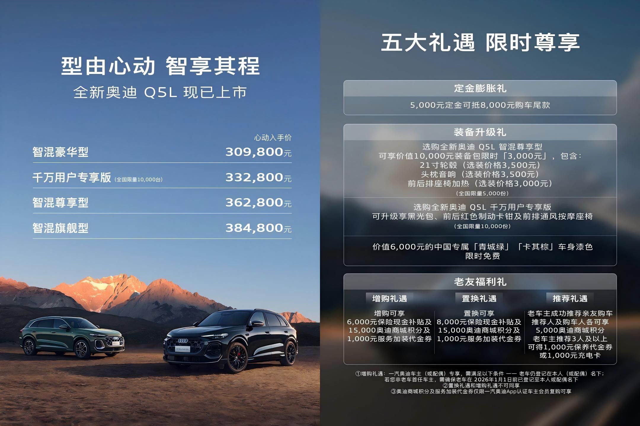 心动入手价30.98万-38.48万元 全新奥迪Q5L正式上市