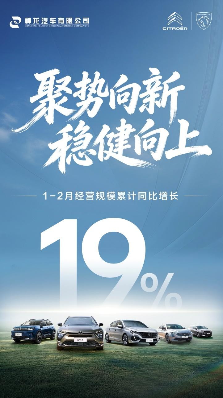 東風標致和東風雪鐵龍1-2月經營規模累計同比增長19%