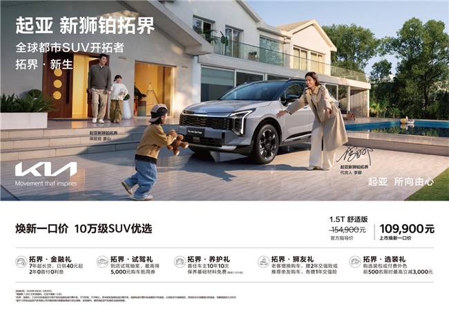 悦达起亚一季度销量超5万，新狮铂拓界助力国内销量同比增长6.5%