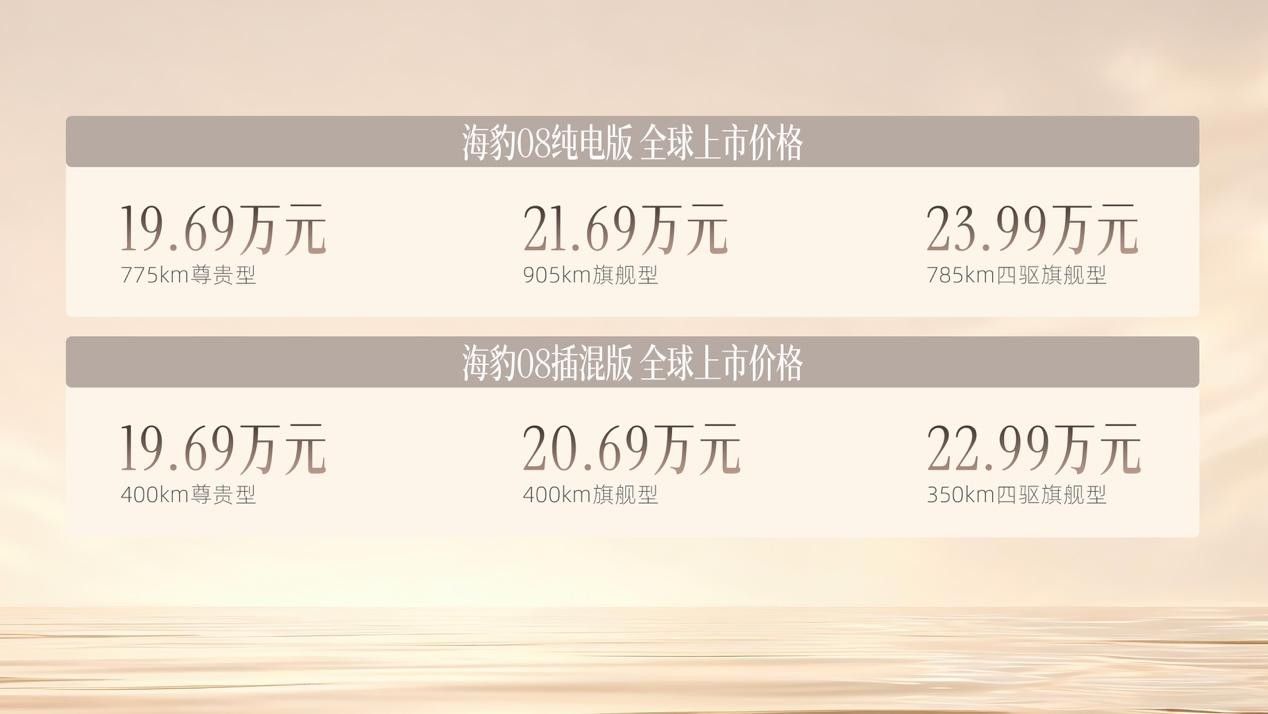 不到 20 万拥有百万级底盘！比亚迪海豹 08 上市