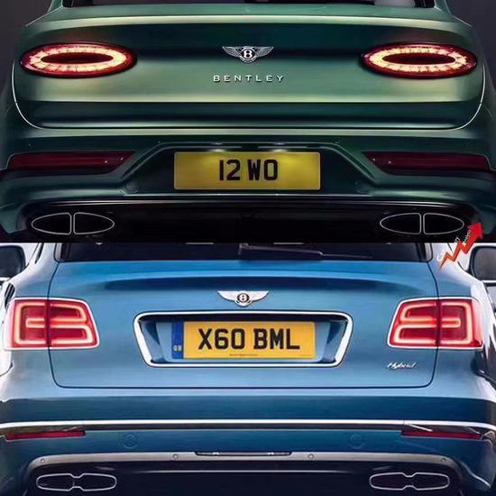 尾灯方面也换成和新款欧陆/飞驰一样的样式.21款添越4.